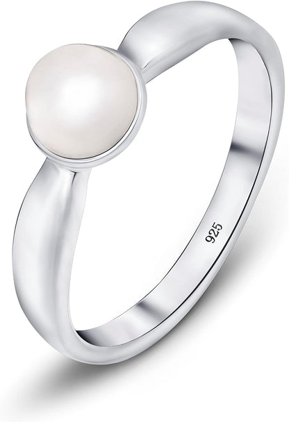 Women 925 Sterling Silver Freshwater Pearl Ring