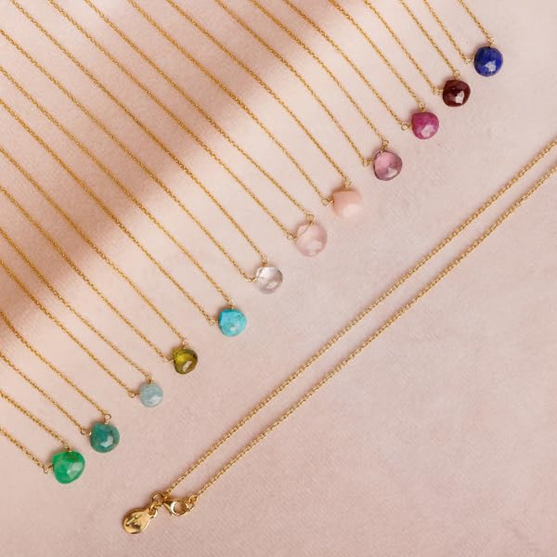Genuine Pink Opal Necklace for Women - Authentic 925 Sterling Silver Necklace 18K Gold Jewelry, Dainty Heart Choker Pendant Necklace for Teen Girls, October Birthstone Gift for Mothers Day