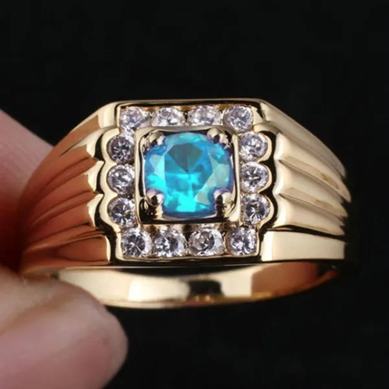 Mens Finish Ring Round Stone Size Boyfriend Gift