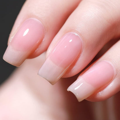 Nude Gel Nail Polish LED UV Jelly Milky Transparent Sheer Natural Color Gel Polish French Manicure Nail Art (Soft Clear Pink) #13 - WORLD TIME VISITS