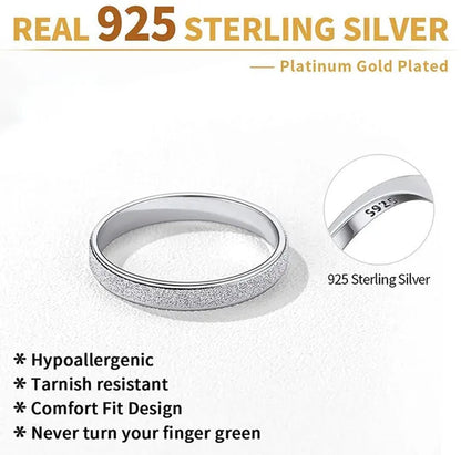 Chicsilver 925 Sterling Silver Rings Skinny Sandblast Finish Resistant Comfort Fit Wedding Band 3Mm Ring Size 4-12 - WORLD TIME VISITS