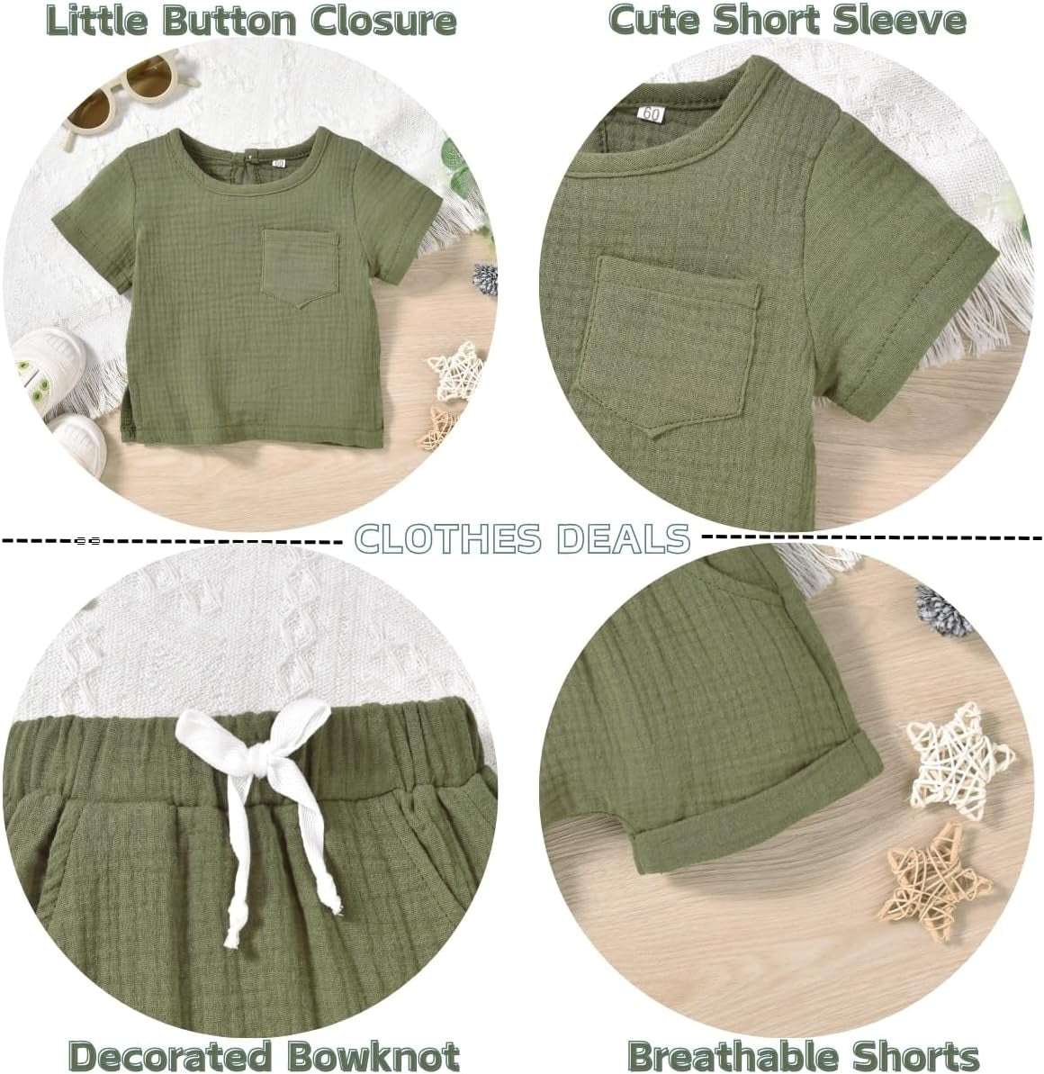 Gender Neutral Baby Linen Summer Outfit
