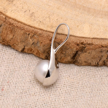 925 Sterling Silver Spoon Shaped South Sea Cultured White Pearl Pendant Necklace