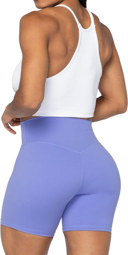 Sunzel No Front Seam High Waist Biker Shorts for Women, Squat Proof Yoga Workout Gym Bike Shorts