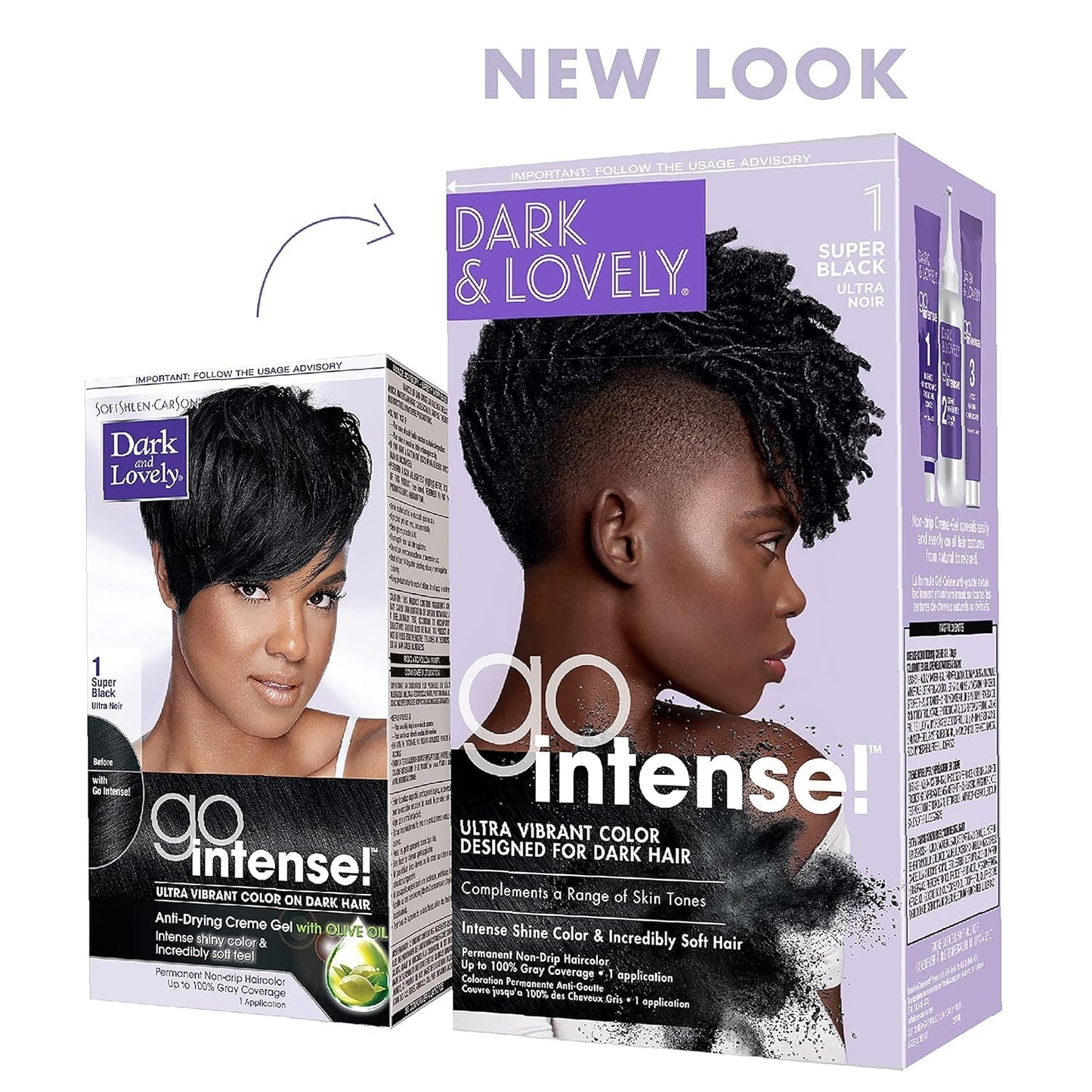 Dark and Lovely Ultra Vibrant Permanent Hair Color Go Intense Hair Dye for Dark Hair with Olive Oil for Shine and Softness, Super Black - WORLD TIME VISITS