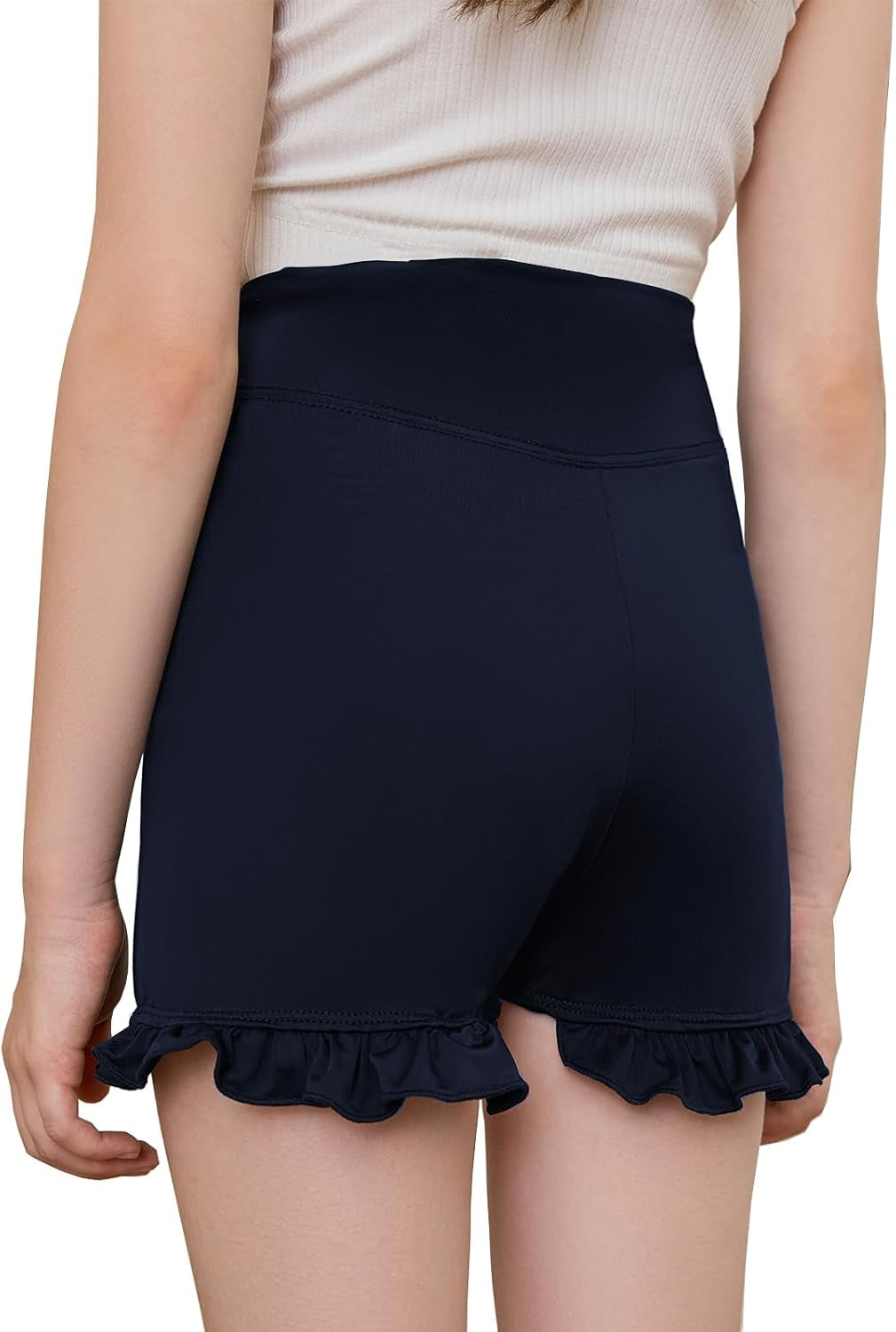 Girls Athletic Shorts High Waisted Ruffle Dance Shorts Yoga Workout Running Shorts