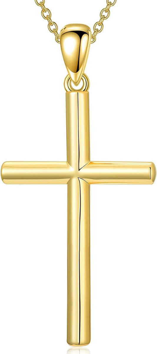 18K Gold Cross Pendant for Women Gold Cross Necklace 18K Gold Jewelry Religious Gift - WORLD TIME VISITS