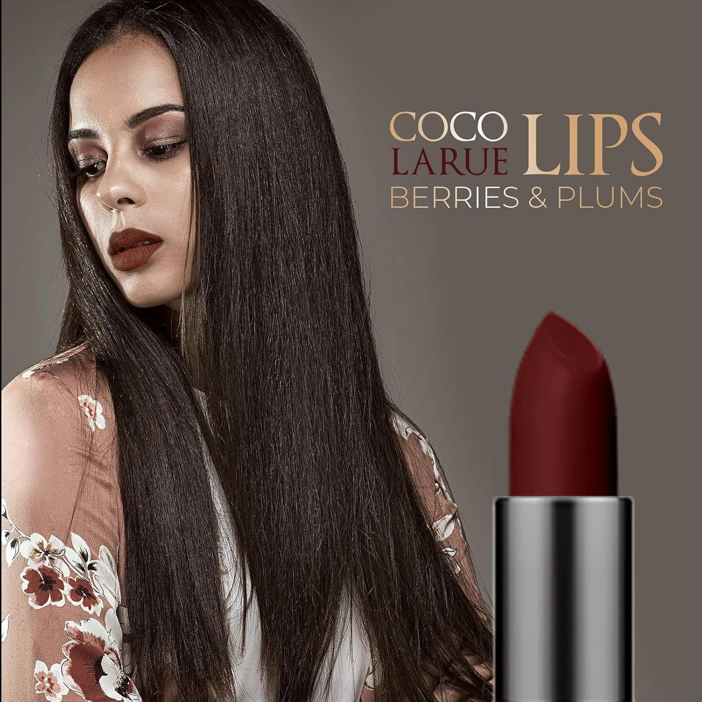 Coco La Rue Creamy Velvet Lipstick Lustrous Mauve Lipstick, High-Shine Plumping Lip Balm, Hydrating Lip Color (CLR-C 292 Mocha)