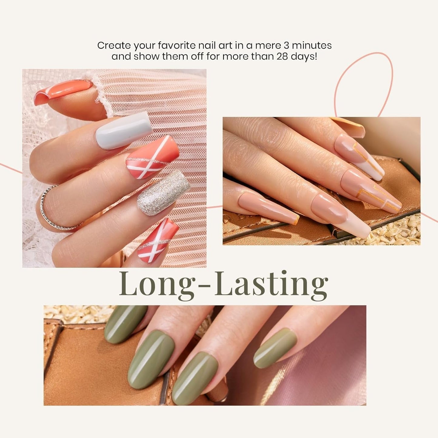 SOUTHERN BELLE Glitter Nude Gel Polish Set - 6 Pcs Coral Green Light Blue Gel Polish Kit Soak off Uv Nail Gel Base and Top Coat Needed Varnish Salon Nail Art Design