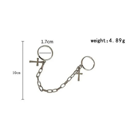 New Fashion Silver Color Hip-Hop Cross Ring Hand Finger Chain Adjustable Rings for Women Men Punk Jewelry Gifts