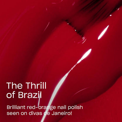 OPI Nail Lacquer the Thrill of Brazil | Opaque Bright Red Crème Chip Resistant Nail Polish | Vegan, Fast Drying, Streak Free