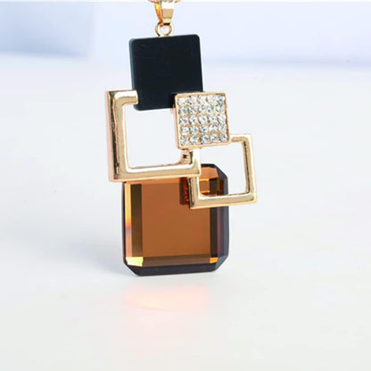 Long Necklace Pendant with Rubies and Diamonds Fashion Retro All-Match Clothing Accessories Suitable for Party Festival Travel Vacation Best Gifts for Ladies and Girls