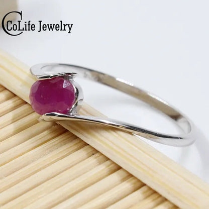 100% natural genuine ruby ring 4 mm * 6 mm natural ruby silver ring Solid 925 Sterling Silver ruby engagement ring