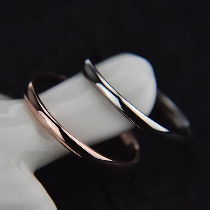 2Mm Super Thin Dainty Tiny Ring Black/Silver/Gold/Rose Gold Rings Unisex Wedding Band Size 3-10
