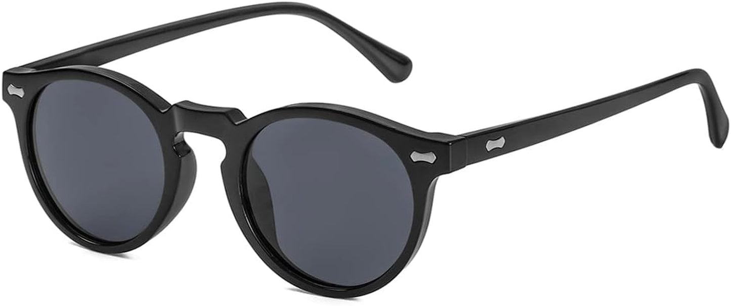 Vintage Polarized Sunglasses for Men round Sunglasses UV400 Protection Retro Hand-Crafted Acetate Frame