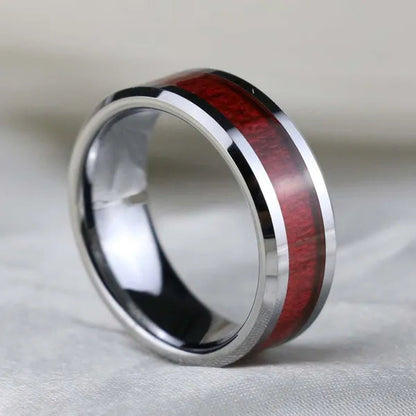 TWO RINGS Sz6-12 Couple Rings His Hers Ruby Heart Shape Cz Womens Ring Tungsten Steel Ring
