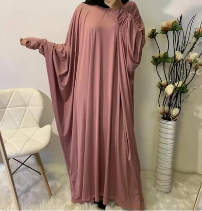 Women Soft Muslim Prayer Dress Abaya Islamic Ramadan Full of Elasticity Garment Dubai Robe