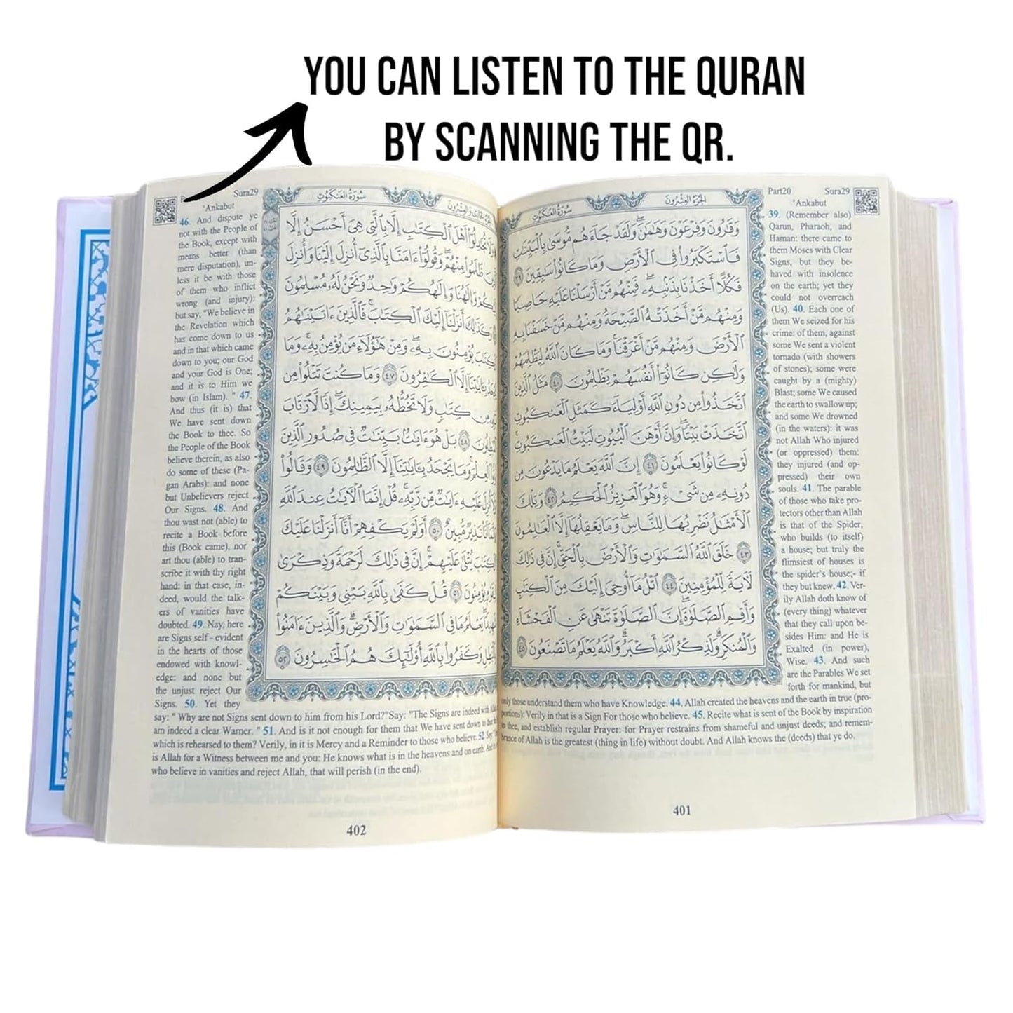The Holy Quran: English Translation of the Noble Qur'An | English Translate Thermo Leather Covered Quran | Quran Size: 6.7*9.4 Inch / 17*24 Cm | (White, Quran) - WORLD TIME VISITS