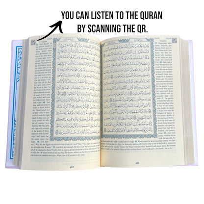 The Holy Quran: English Translation of the Noble Qur'An | English Translate Thermo Leather Covered Quran | Quran Size: 6.7*9.4 Inch / 17*24 Cm | (White, Quran) - WORLD TIME VISITS