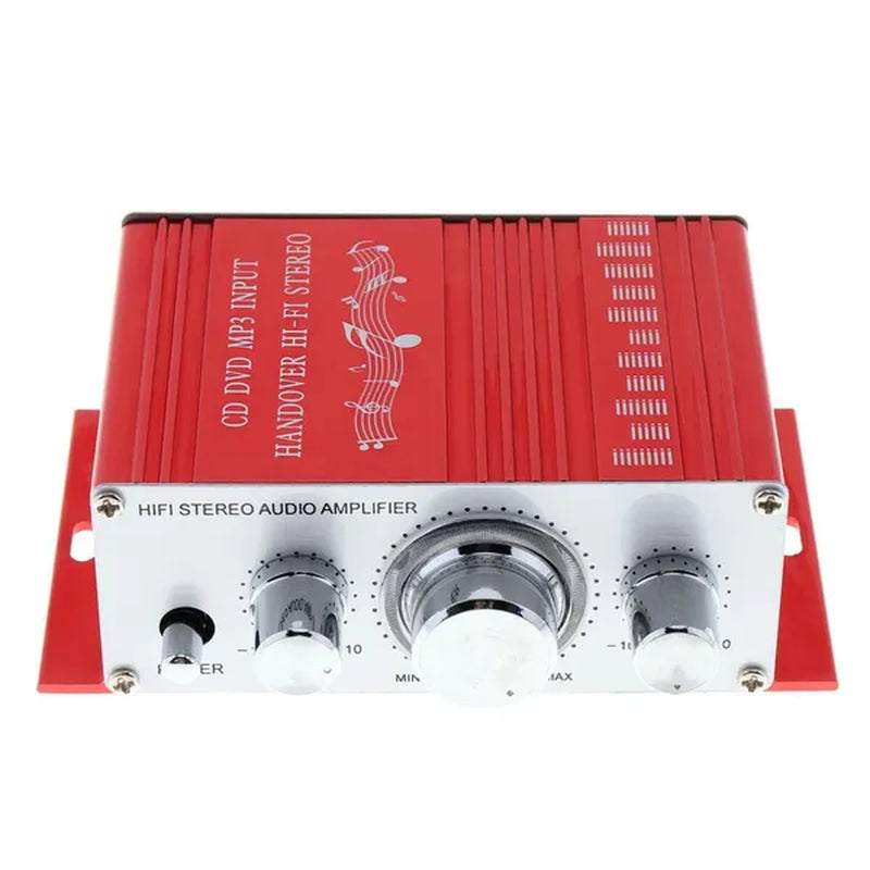 2CH Hi-Fi Car Stereo Amplifier Support CD / DVD / MP3 Input with Remote Control for Car Motorcycle Home