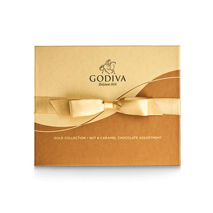 Chocolate Gift Box for Birthday, Graduation, Thank You, Father'S Day Gift Basket Gold Ribbon Gourmet Nuts Dark and Milk Chocolate Candy Assortment with Praline and Caramel, 18Pc