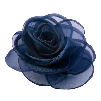 Rose Flower Hair Clips, Brooches, and Pins with Blue Accent | Versatile Floral Accessories for Women