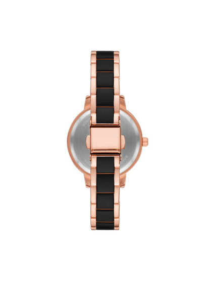 Women'S Rose Gold Tone Watch and 2-Piece Bracelet Set