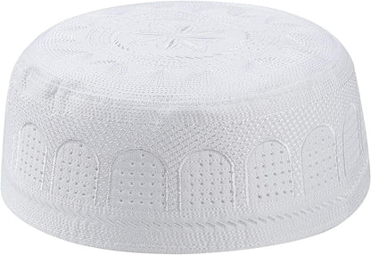 Men Muslim Prayer Kufi Hat Prayer Headwear Cap Islamic Beanie Skull Cap Embroidery Kofia Topi Sun Hat - WORLD TIME VISITS
