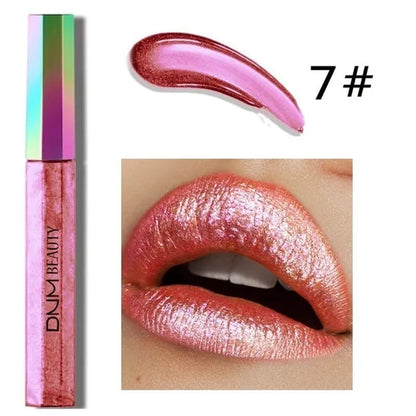 Super Girl 12 Color High-Fashion Chameleon Metal Matte Metallic Waterproof Lipgloss Liquid Lipstick Shimmer Diamond Glitter Pearl Colour Lip Gloss Lip