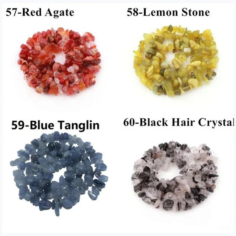 Natural Stone 5-8MM Irregular Shape Freeform Chip Bead Pink Quartz Amethysts Agates Lapis Lazuli for Jewelry Making DIY Bracelet16"
