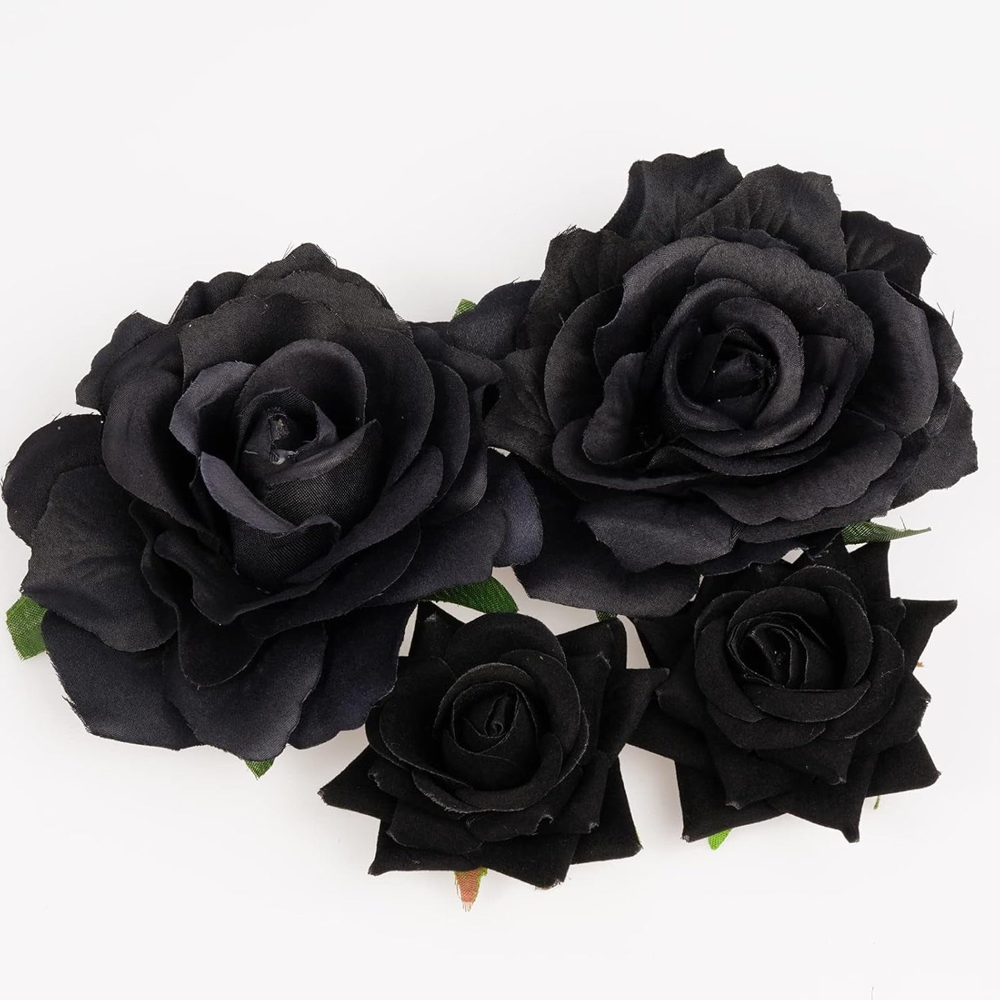 Rose Hair Clip Flower Hairpin Rose Brooch Floral Clips, 4 Pcs Fabric Rose Flowers Hair Clips Mexican Hair Flowers Pin up Headpieces for Woman Girl Wedding Party Mother'S Day (Black)