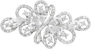 Cubic Zirconia Crystal Rhinestone Wedding Brooch Pin for Women Brides Jewelry