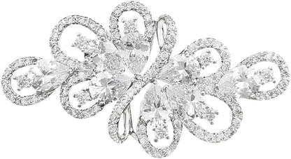 Cubic Zirconia Crystal Rhinestone Wedding Brooch Pin for Women Brides Jewelry