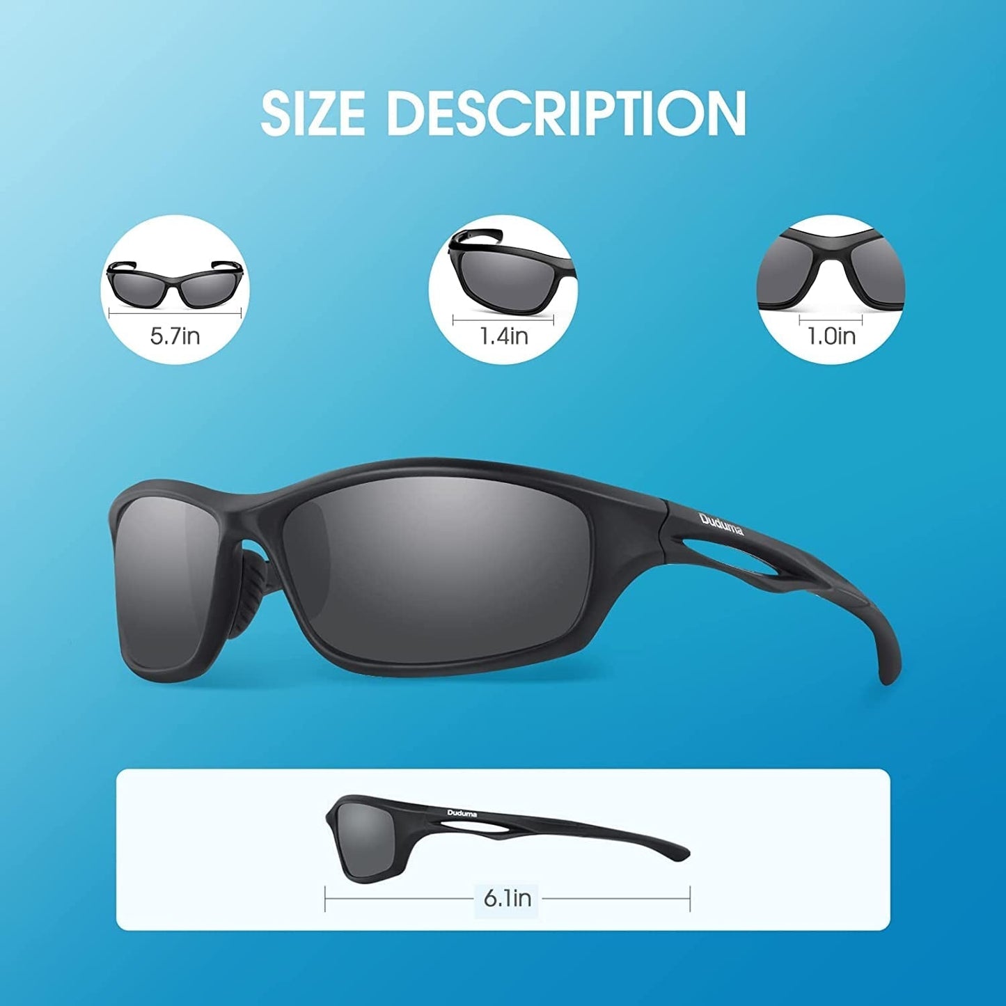 Polarized Sports Sunglasses for Men Women Running Cycling Fishing Golf Driving Shades Sun Glasses Tr90