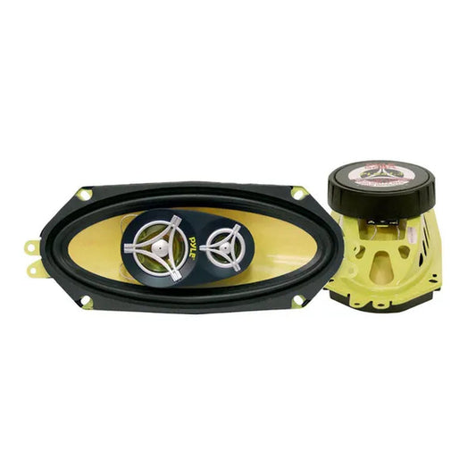 Pyle PLG41.3 4 X 10 Inch 3 Way 300 Watt Car Audio Stereo Coaxial Speakers, Pair