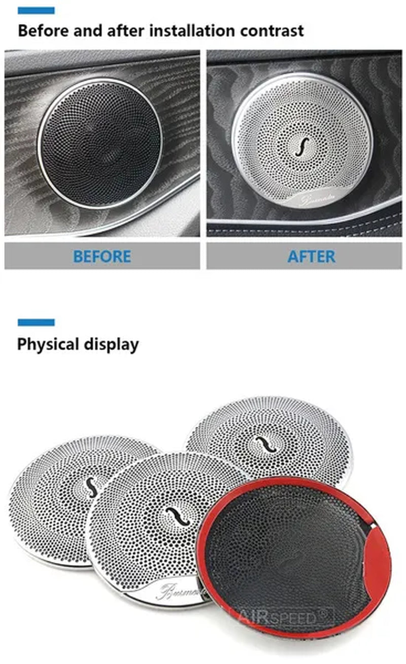 4PCS for Mercedes Benz W205 W213 Glc AMG Accessories for Mercedes GLC Benz W205 W213 Interior Trim Door Audio Speaker Cover