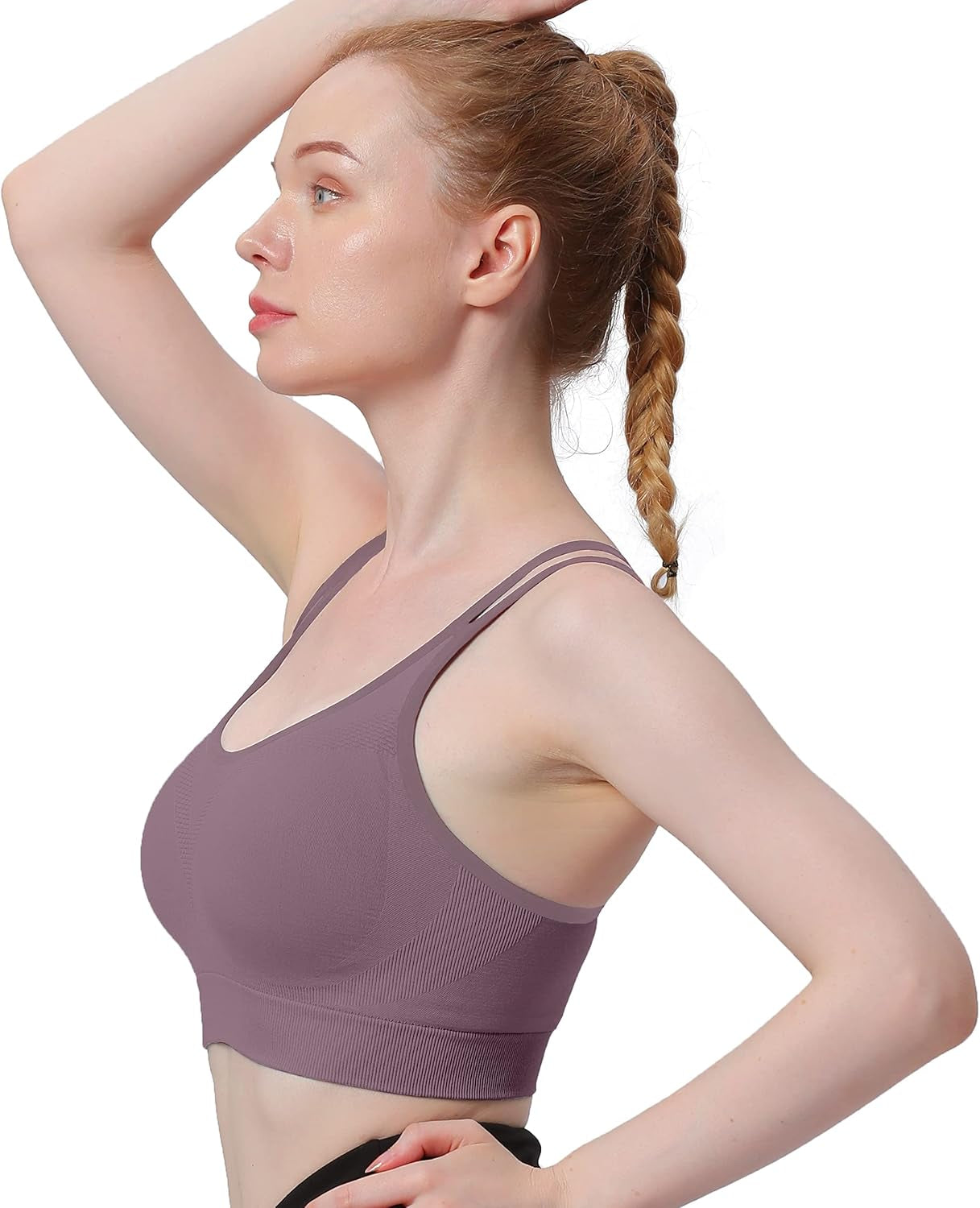 Cross Back Sports Bra for Women Padded Strappy Yoga Bra Medium Support Workout Bra for Athletic Gym Fitness 3 Pack