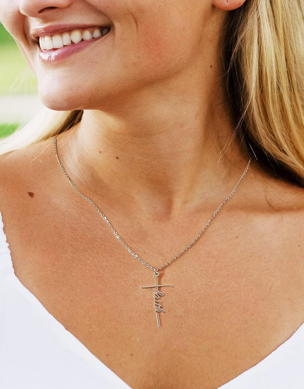 Faith Cross Pendant Necklace for Women Religious Christian Jewelry Mother'S Day Gifts for Women - WORLD TIME VISITS