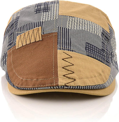 Men'S Beret Hat Cotton Buckle Adjustable Newsboy Hats Cabbie Gatsby Cap