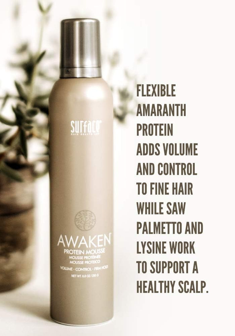 Hair Awaken Mousse: Color Safe, Volumizing, Firm Hold Hair Mousse to Thicken Hair, Sulfate-Free, Paraben-Free, 8.8 Oz