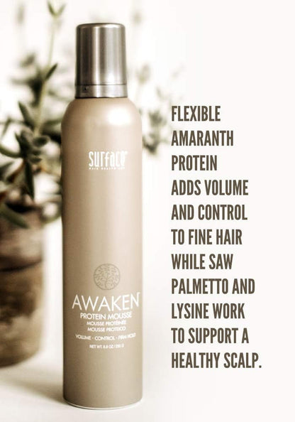 Hair Awaken Mousse: Color Safe, Volumizing, Firm Hold Hair Mousse to Thicken Hair, Sulfate-Free, Paraben-Free, 8.8 Oz