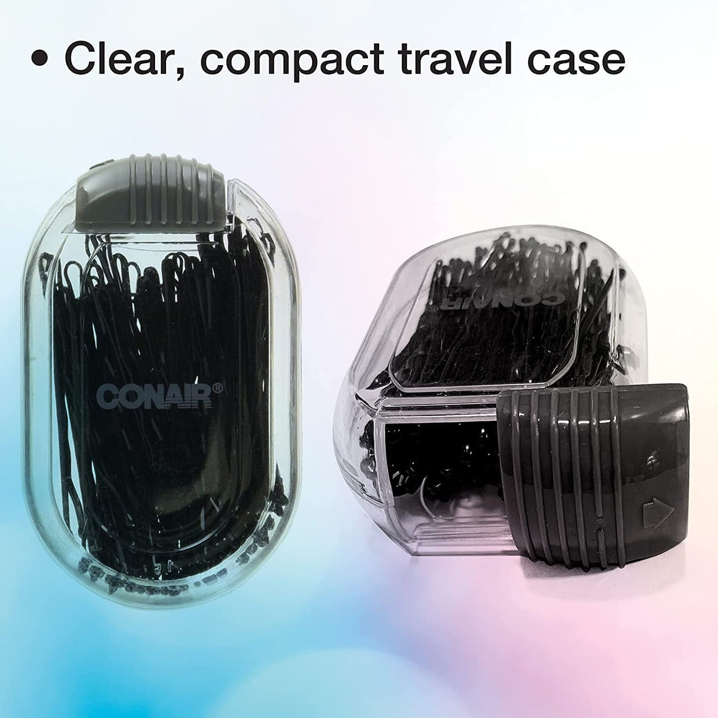 Pin & Match Bobby Pins - Hair Accessories for Women - Bobby Pins Black - Includes Storage Container - 75 Count