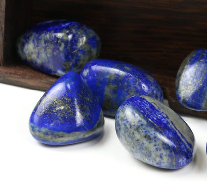 10 Packs of Brazilian Tumbled Polished Natural Lapis Lazuli Crystals, Crystals and Healing Stones Quartz Bulk for Wicca, Reiki, Healing Energy, Chakra Stones, Witchcraft Supplies(0.5Lb)