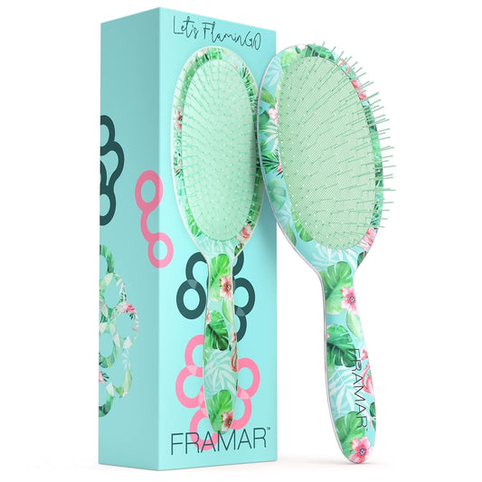 Green Hair Brush Detangler, Detangling Hairbrush for Women, Wet Hair Brush for Girls, Hair Detangler Brush, Wet Hairbrush, Hairbrushes, Girls Hairbrush Detangler, Reduces Frizz - Floral