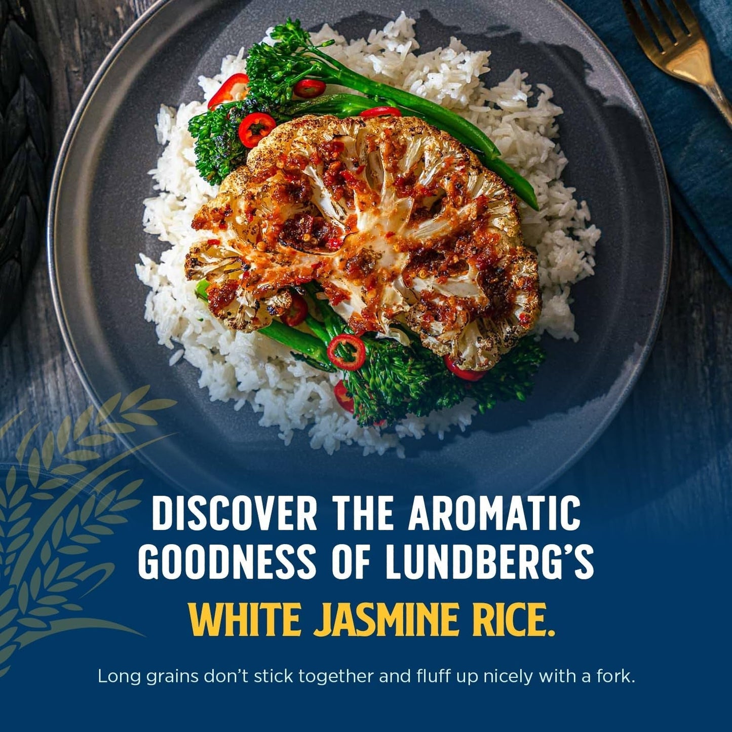 Jasmine Rice, Long Grain White Rice - Non-Sticky, Fluffy Aromatic Rice, Sustainably Grown in California, Pantry Staples, 32 Oz