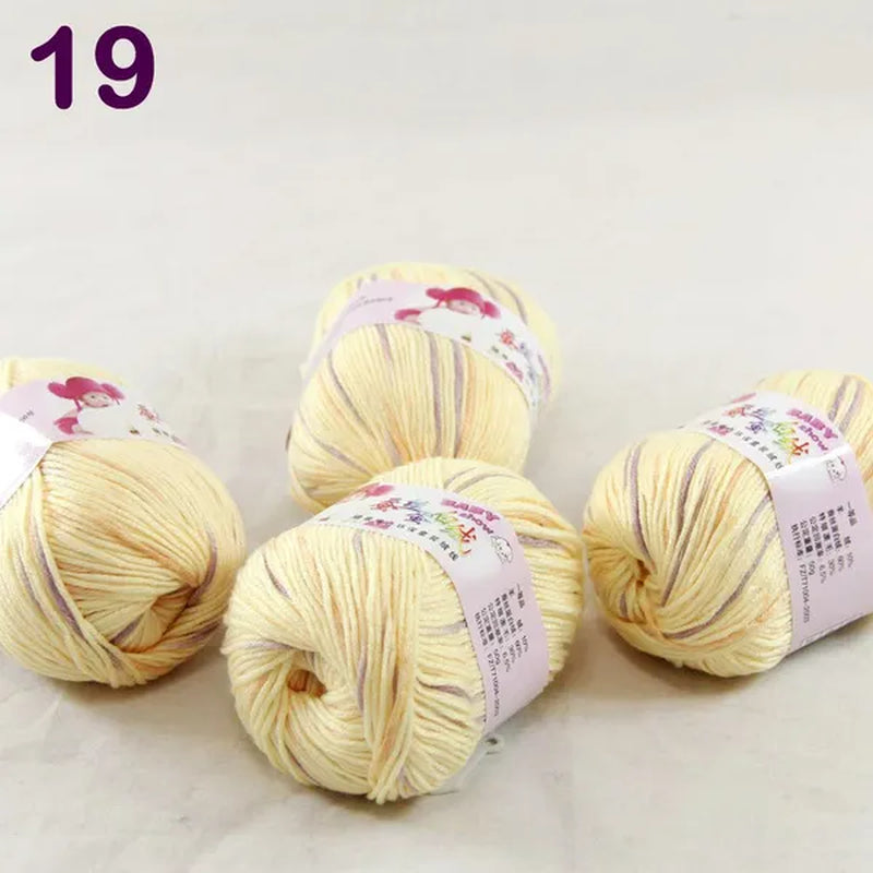 Sale New 300G/882Y Soft Cashmere Silk Wool Hand Knitting Baby Yarn Yellow Purple 1819