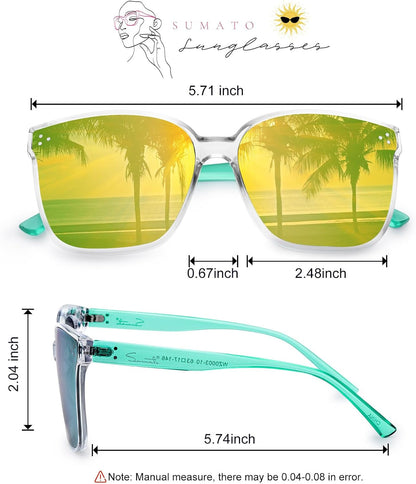 Sunglasses Womens, Oversized Pink Sunglasses for Women with Trendy Mirrored Lens UV400 Blocking