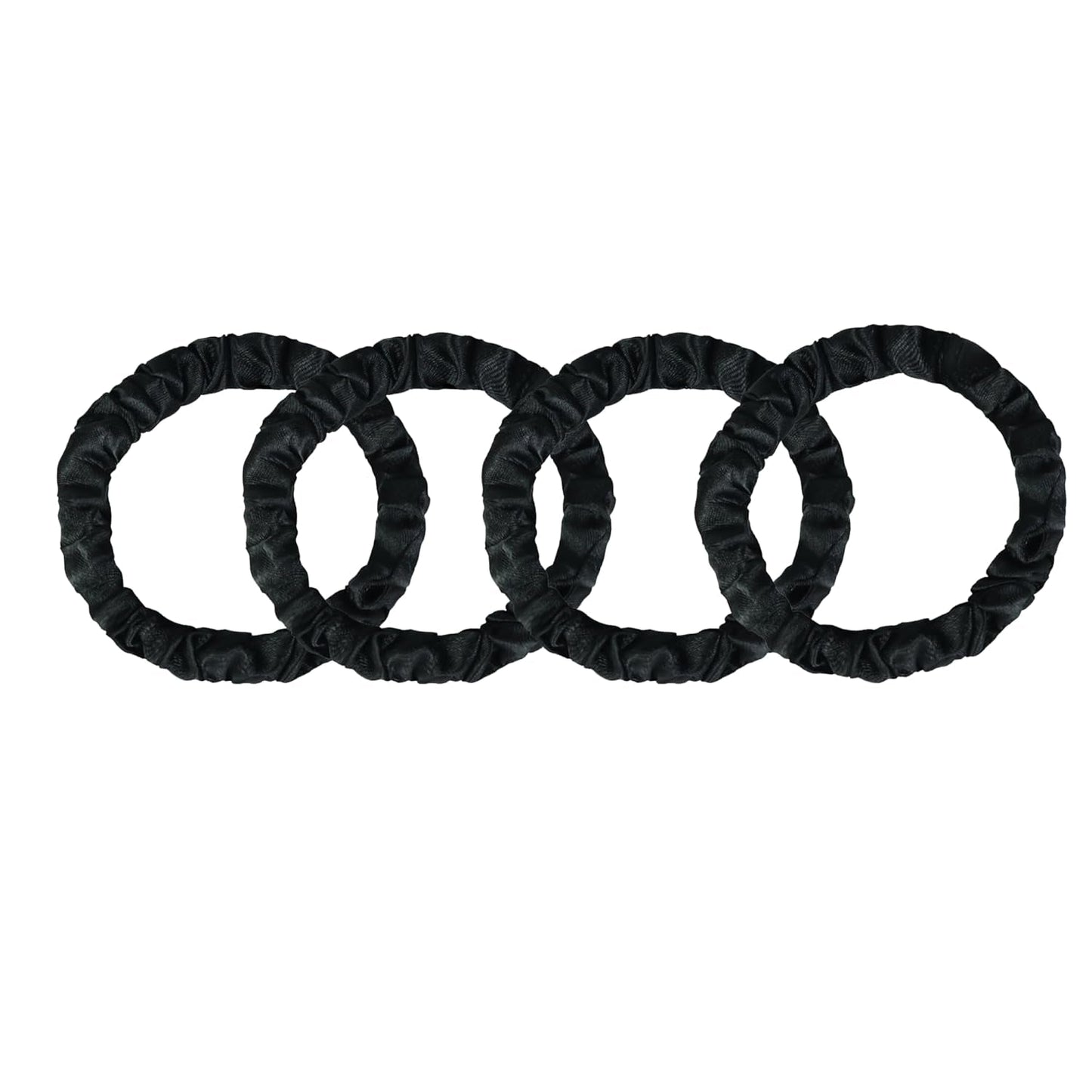 8 Pack Hair Ties Silk Scrunchies for Women Soft Satin Hair Scrunchies Elastic Hair Ties No Damage Ponytail Holders Rubber Bands Hair Accessories Gifts (Black (4 Pack))