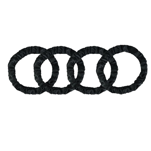 8 Pack Hair Ties Silk Scrunchies for Women Soft Satin Hair Scrunchies Elastic Hair Ties No Damage Ponytail Holders Rubber Bands Hair Accessories Gifts (Black (4 Pack))