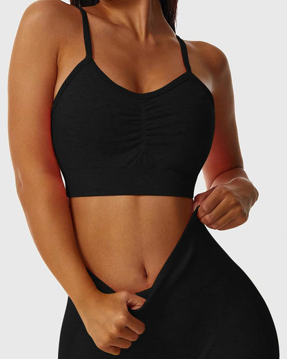 Womens 2 Piece Seamless Workout Sets Butt Lifting Shorts with Padded Stretchy Sports Bra Jogging Yoga Gym Outfits - WORLD TIME VISITS